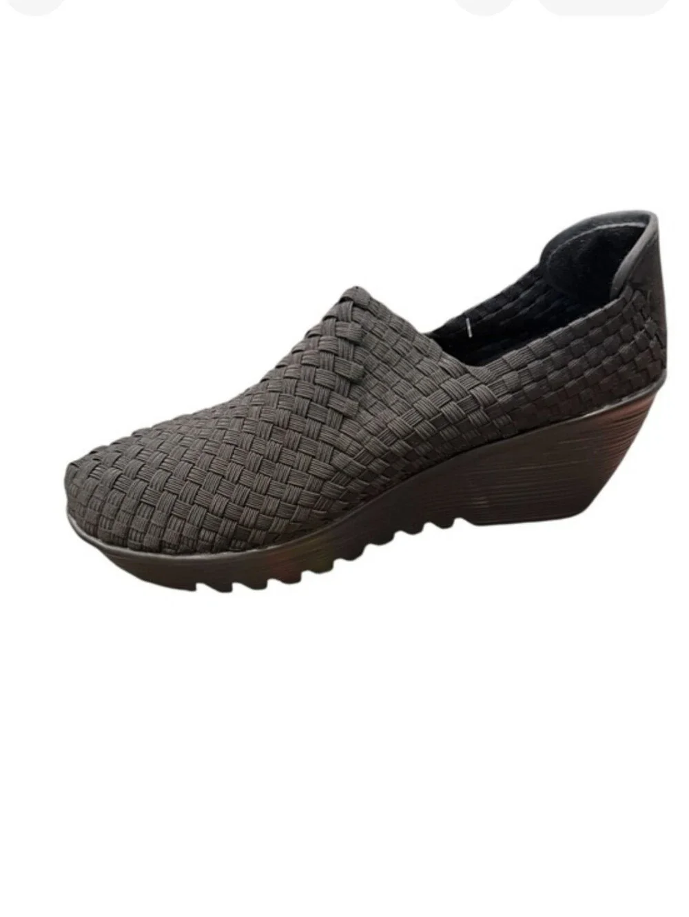 Nwt Bernie Mev Gem Yael Woven Slip-On Wedge Shoes Brown Bootie Comfort Shoe Y2K